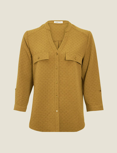 Chemise manches 3/4 vert olive femme