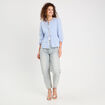 Blouse manches 3/4 nou&eacute;e bleu fonc&eacute; femme