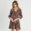 Robe &eacute;vas&eacute;e manches 3/4 noir femme