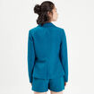 Veste blazer droite bleu canard femme