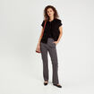 Pantalon flare pont gris fonc&eacute; femme