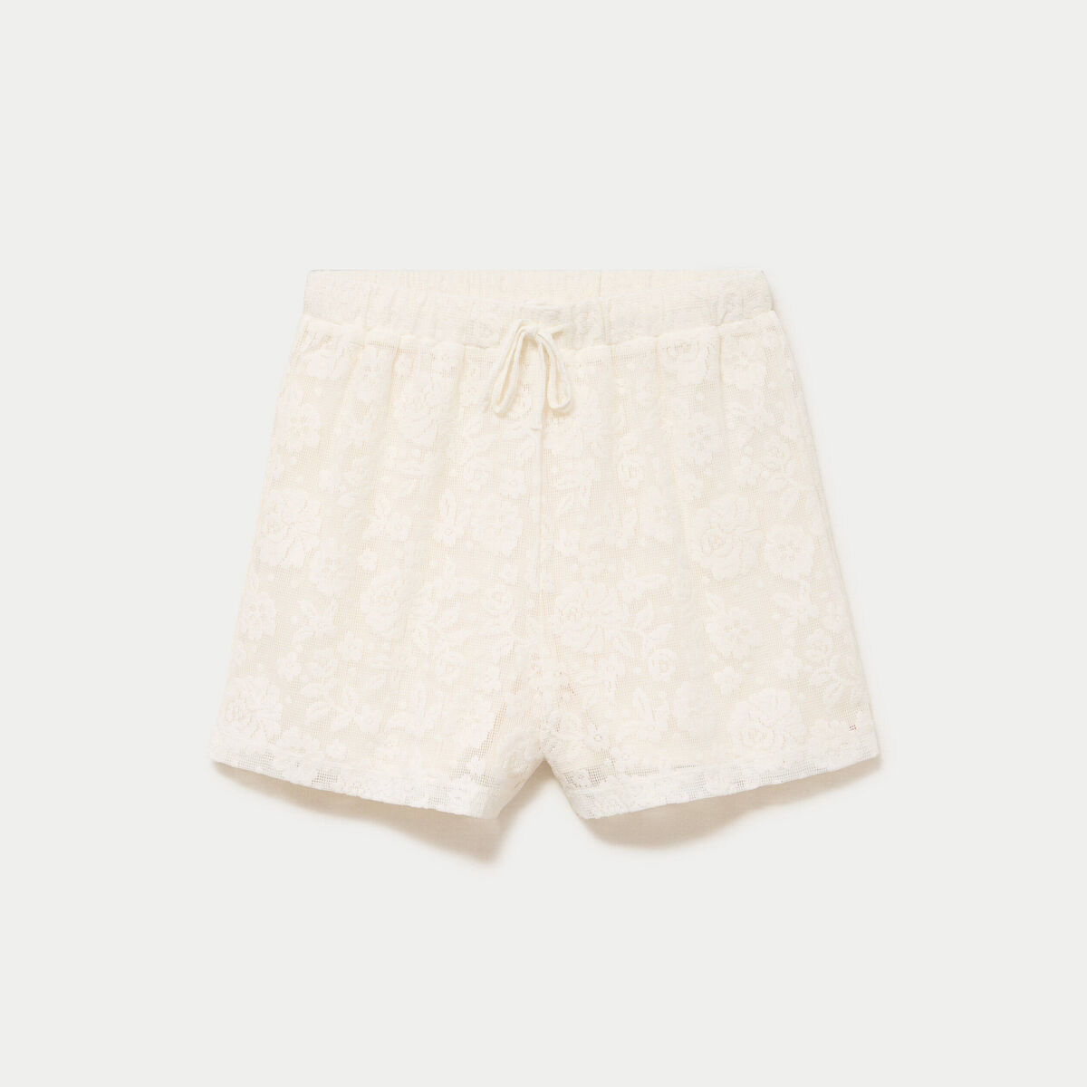 Short dentelle ecru femme