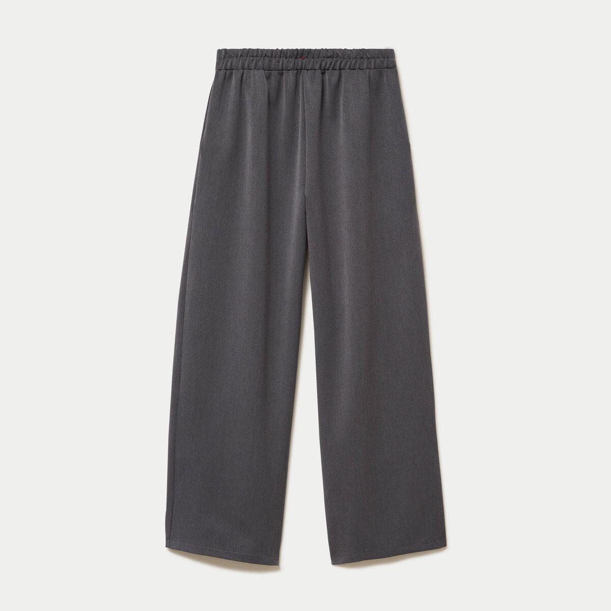 Pantalon large taille haute gris fonc&eacute; femme