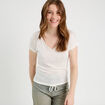 T-shirt détail noeud ecru femme