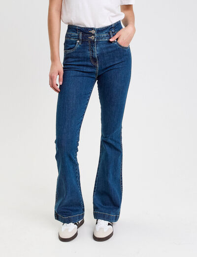 Jeans bootcut taille haute denim stone femme