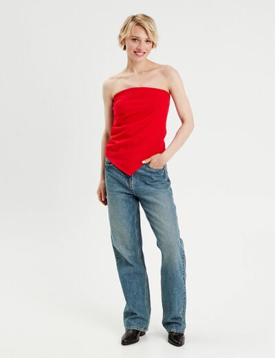 Bustier sans manches rouge femme