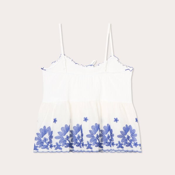 debardeur brode ecru femme Débardeur brodé ecru femme