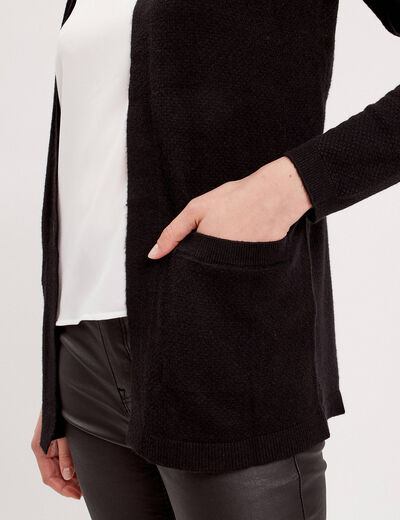 Gilet manches longues noir femme