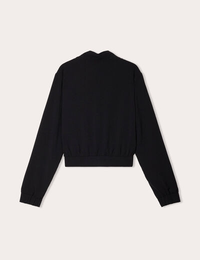 Veste ajustée col ouvert noir femme