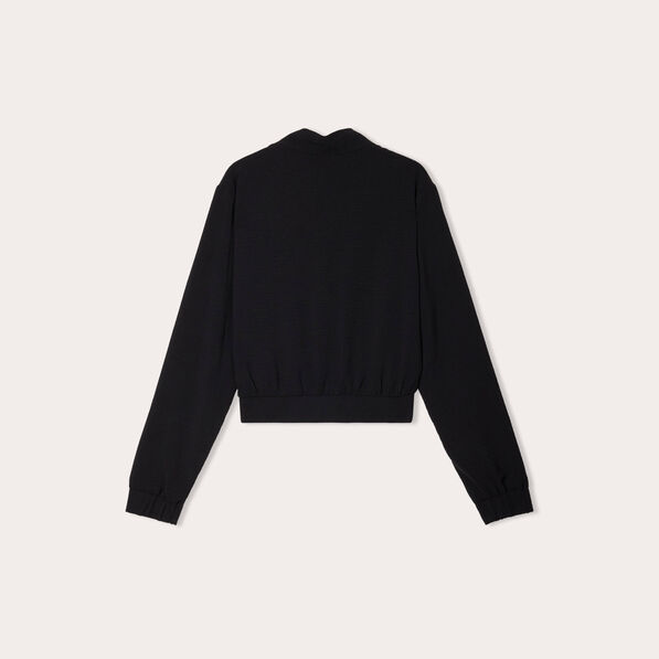 Veste ajustée col ouvert noir femme