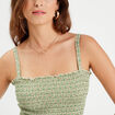 Bandeau smock&eacute; cropped vert femme
