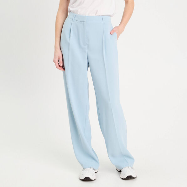 pantalon large pinces bleu clair femme Pantalon large pinces bleu clair femme
