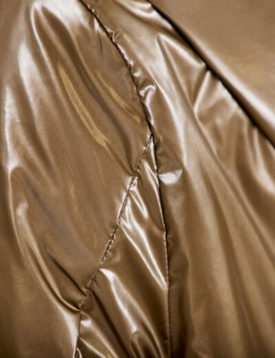 Parka r&eacute;versible &agrave; capuche taupe femme
