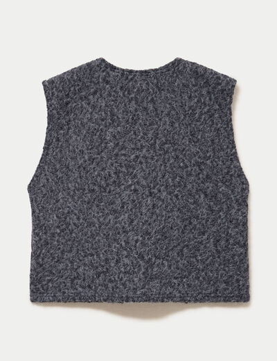 Gilet sans manches gris fonc&eacute; femme