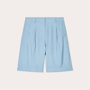 Bermuda droit pinces bleu gris femme