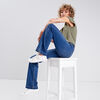 jeans flare taille haute denim stone femme