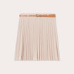 Jupe évasée plissée ceinturée sable femme