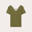 T-shirt manches courtes vert olive femme