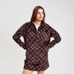 Chemise oversize en velours marron chocolat femme