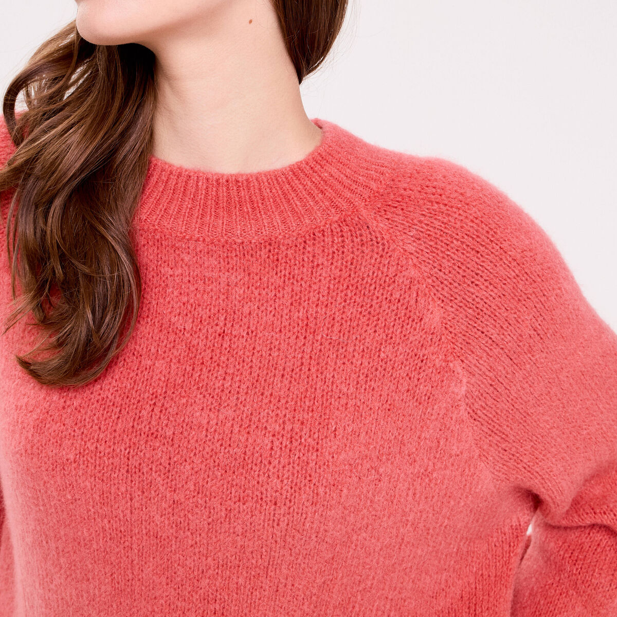 Pull manches longues vieux rose femme