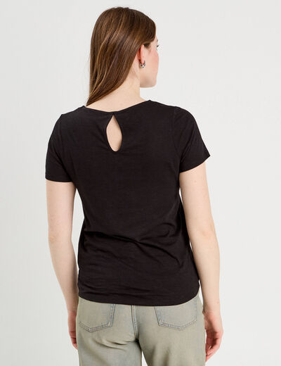 T-shirt manches courtes noir femme