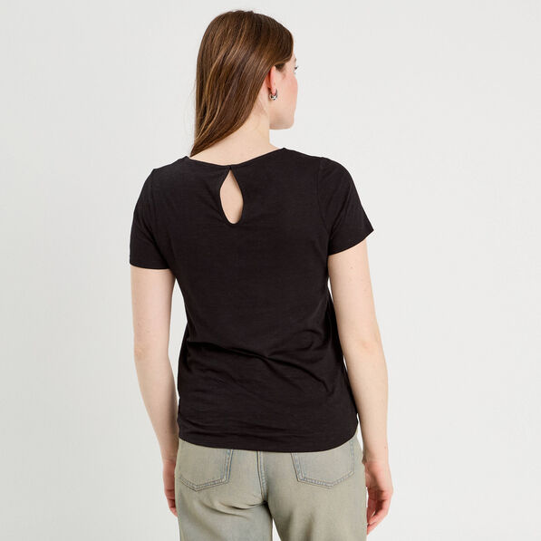 t shirt manches courtes noir femme T-shirt manches courtes noir femme