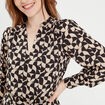 Robe droite ceinturée beige femme