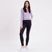 Pull ajouré col rond parme femme