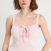D&eacute;bardeur smock&eacute; rose clair femme