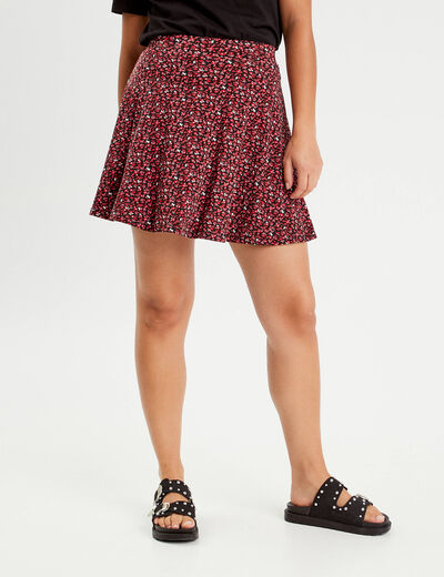 Jupe short droite noir femme