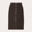 Jupe midi droite en jean marron foncé femme