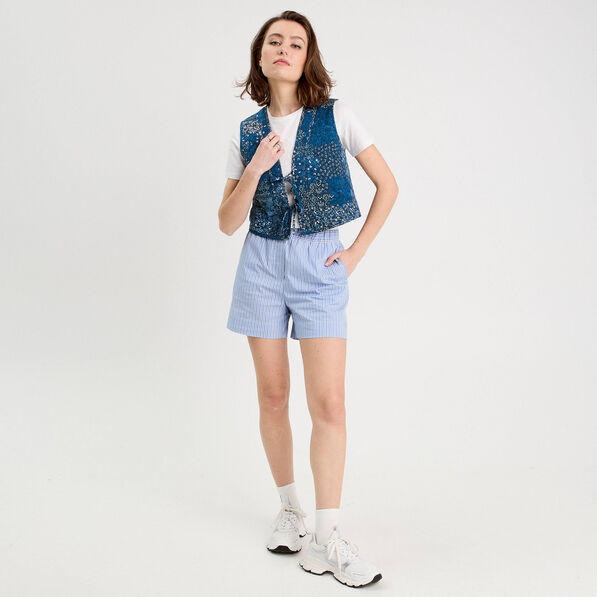 short ajuste ecru femme Short ajusté ecru femme