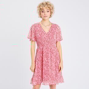 robe evasee manches courtes rouge femme Robe évasée manches courtes rouge femme