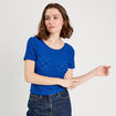 T-shirt broderie anglaise bleu electrique femme