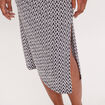 Jupe longue droite fronces noir femme
