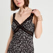 Robe longue évasée noir femme