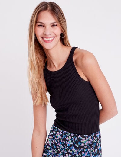 D&eacute;bardeur bretelles larges noir femme