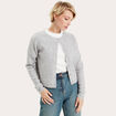 Gilet boutonné manches longues gris foncé femme