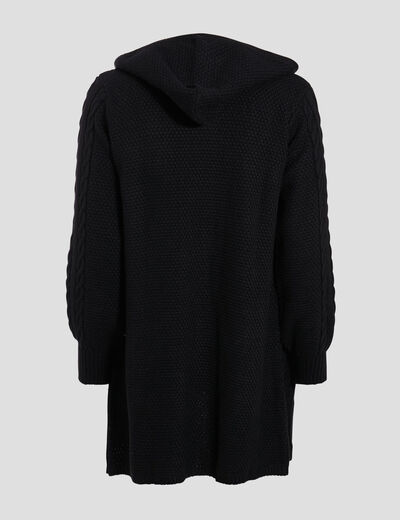 Gilet manches longues noir femme