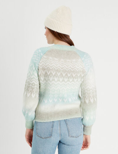 Pull manches longues vert pastel femme