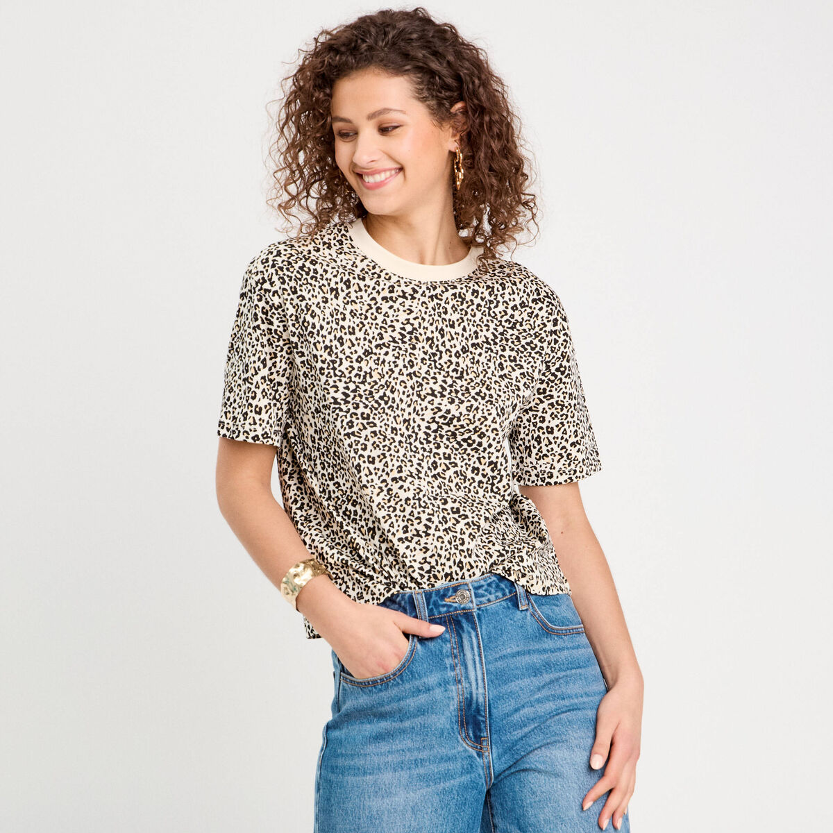 T-shirt manches courtes blanc femme
