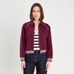 Sweat zippé manches longues prune femme