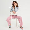Pantalon large fluide rouge fonc&eacute; femme