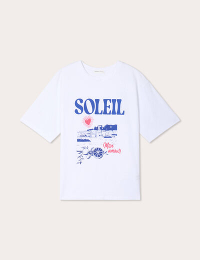 T-shirt manches courtes blanc femme