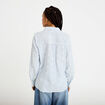 Chemise droite manches longues bleu clair femme