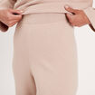 Pantalon tricot jambe large sable femme