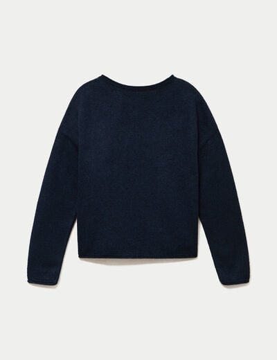 Pull manches longues bleu marine femme