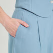 Bermuda droit pinces bleu gris femme