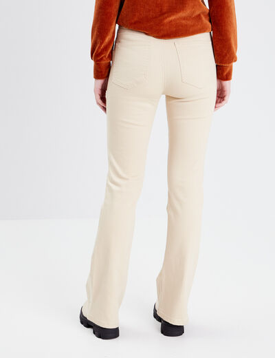 Jeans flare taille haute sable femme