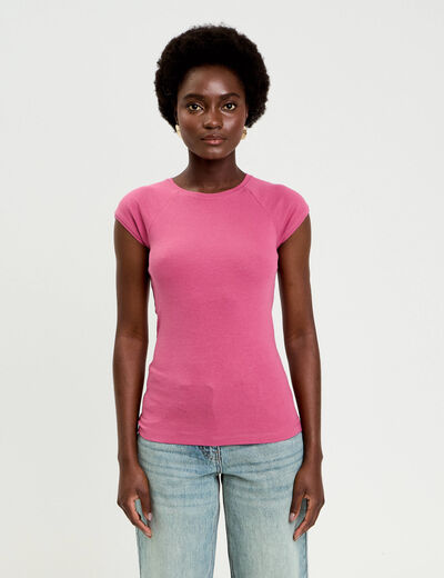 T-shirt manches courtes vieux rose femme